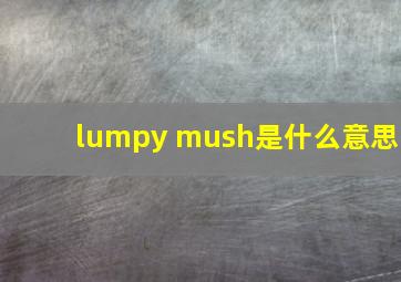 lumpy mush是什么意思